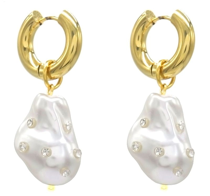 Pearl diamond earrings