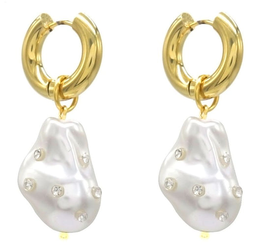 Pearl diamond earrings