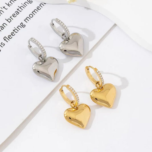 Strass heart earrings