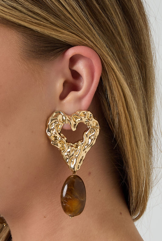 Brown statement earrings