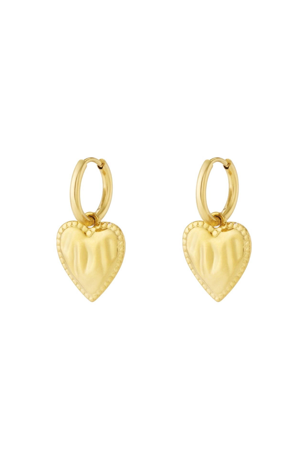 Heart charm earrings