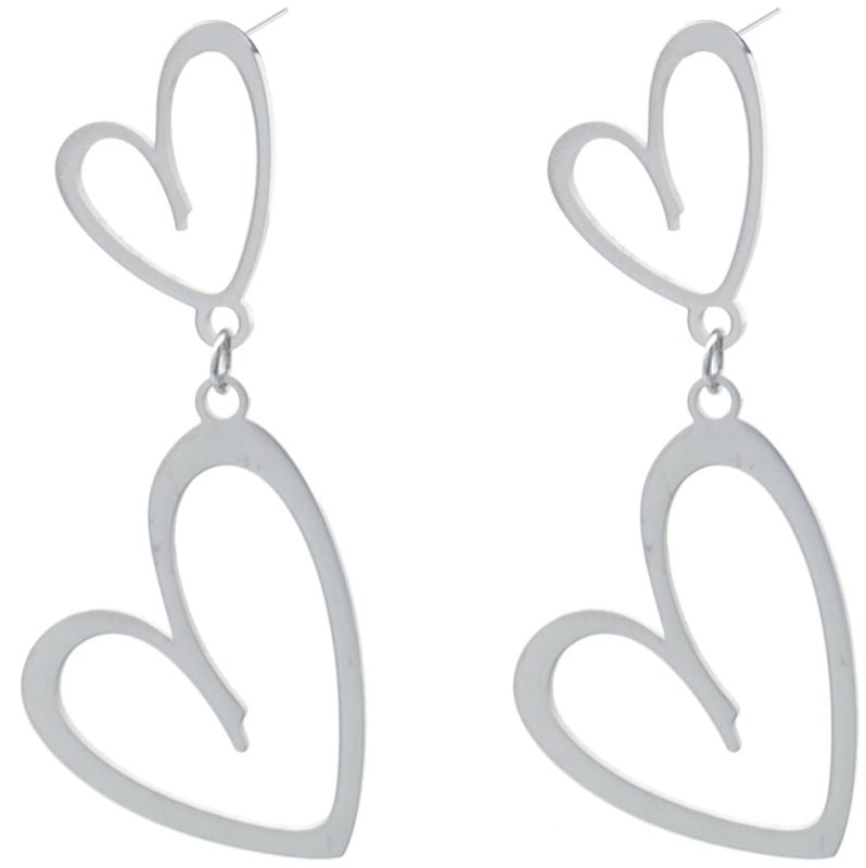 Double heart earrings