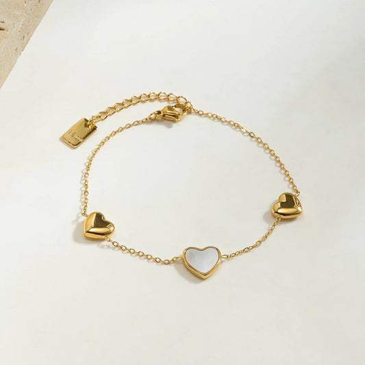 Pearl heart bracelet