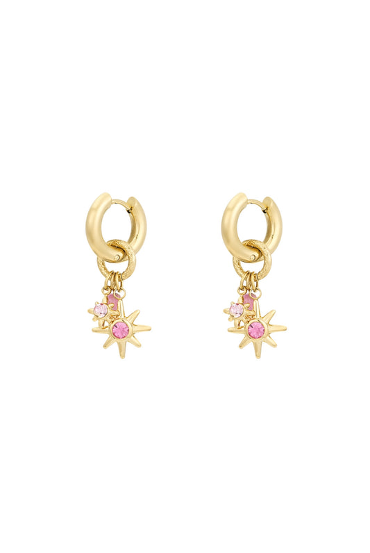 Pink sun earrings