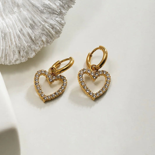 Strassy heart earrings