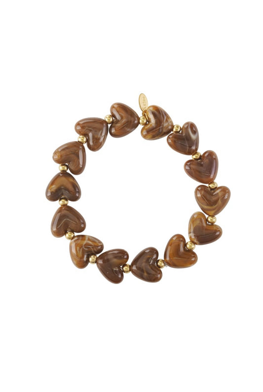 Pearl heart Brown bracelet