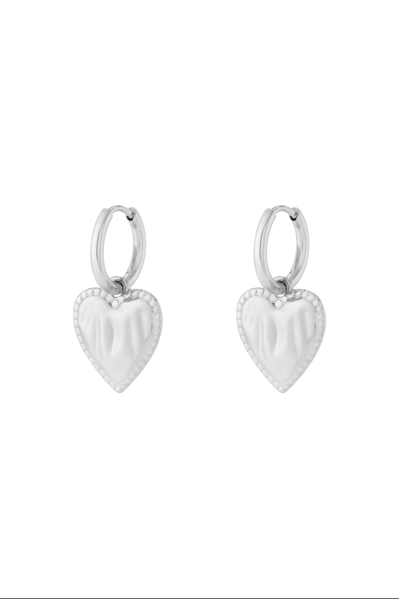 Heart charm earrings