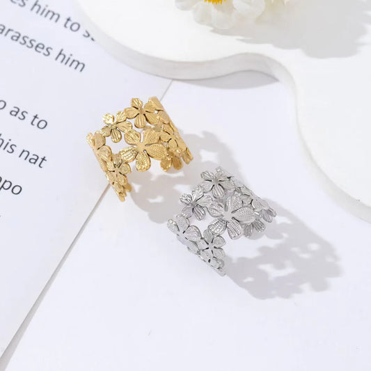 Double flower ring