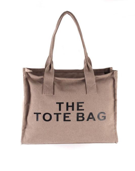 Canvas shopper taupe
