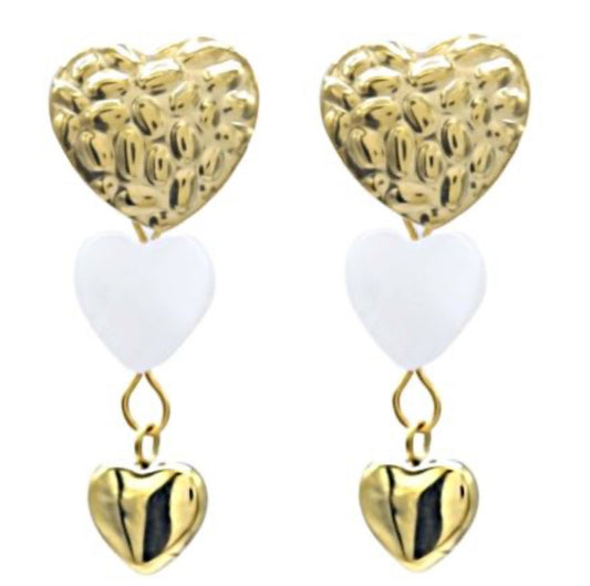 Pearl love earrings